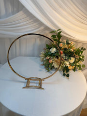Suport Aranjamente Florale Cerc Metal Auriu (diametru 45 cm)