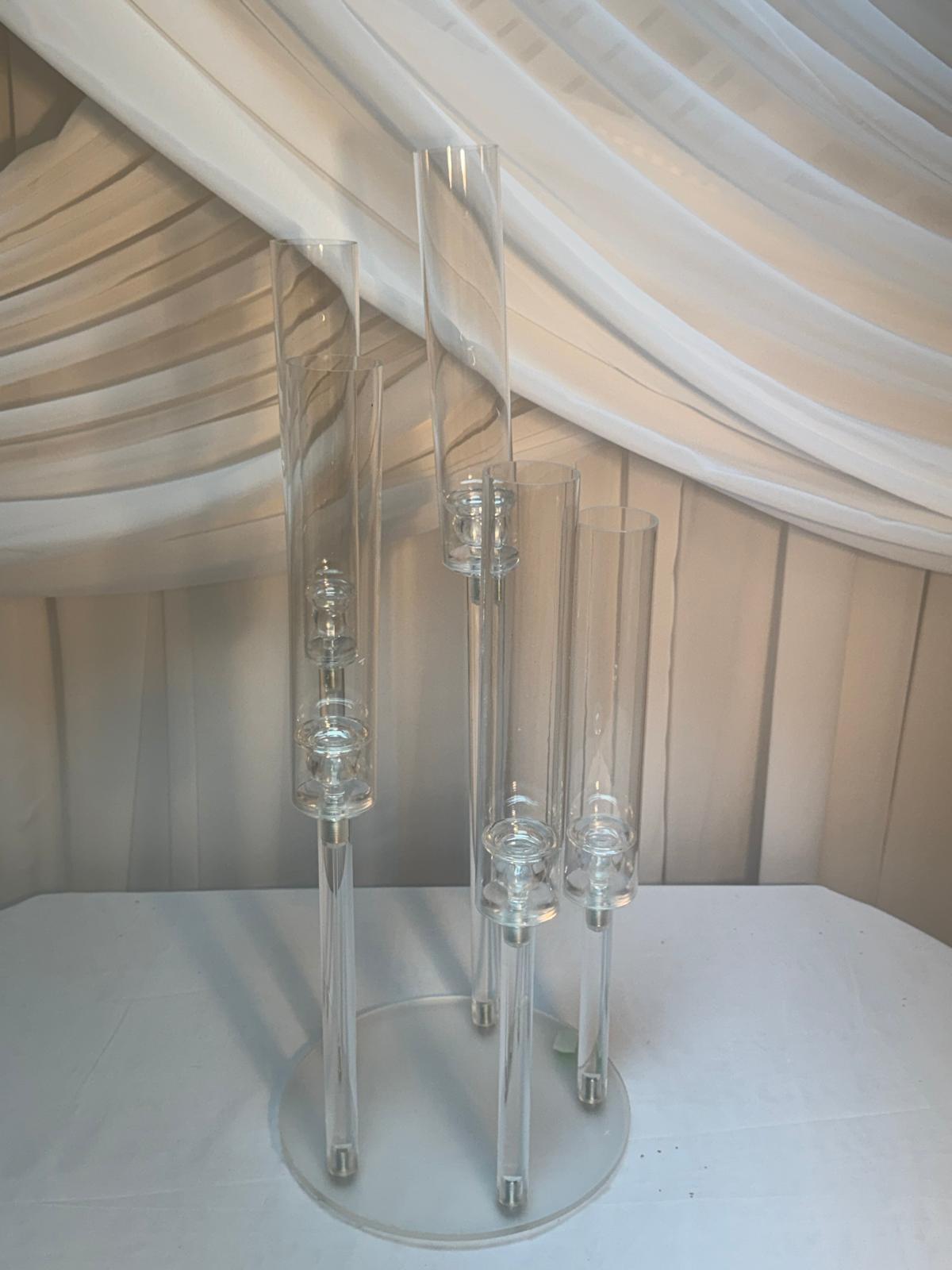 Suport Acrilic Pentru Lumanari Cu 5 Brate Mic