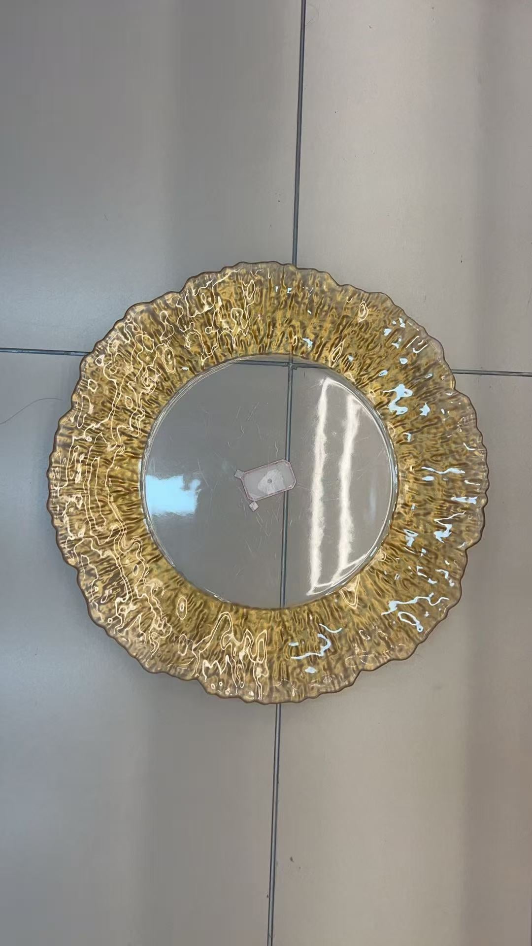 Platou Pentru Servire Din Plastic Transparent Margini Auriu sau Argintiu