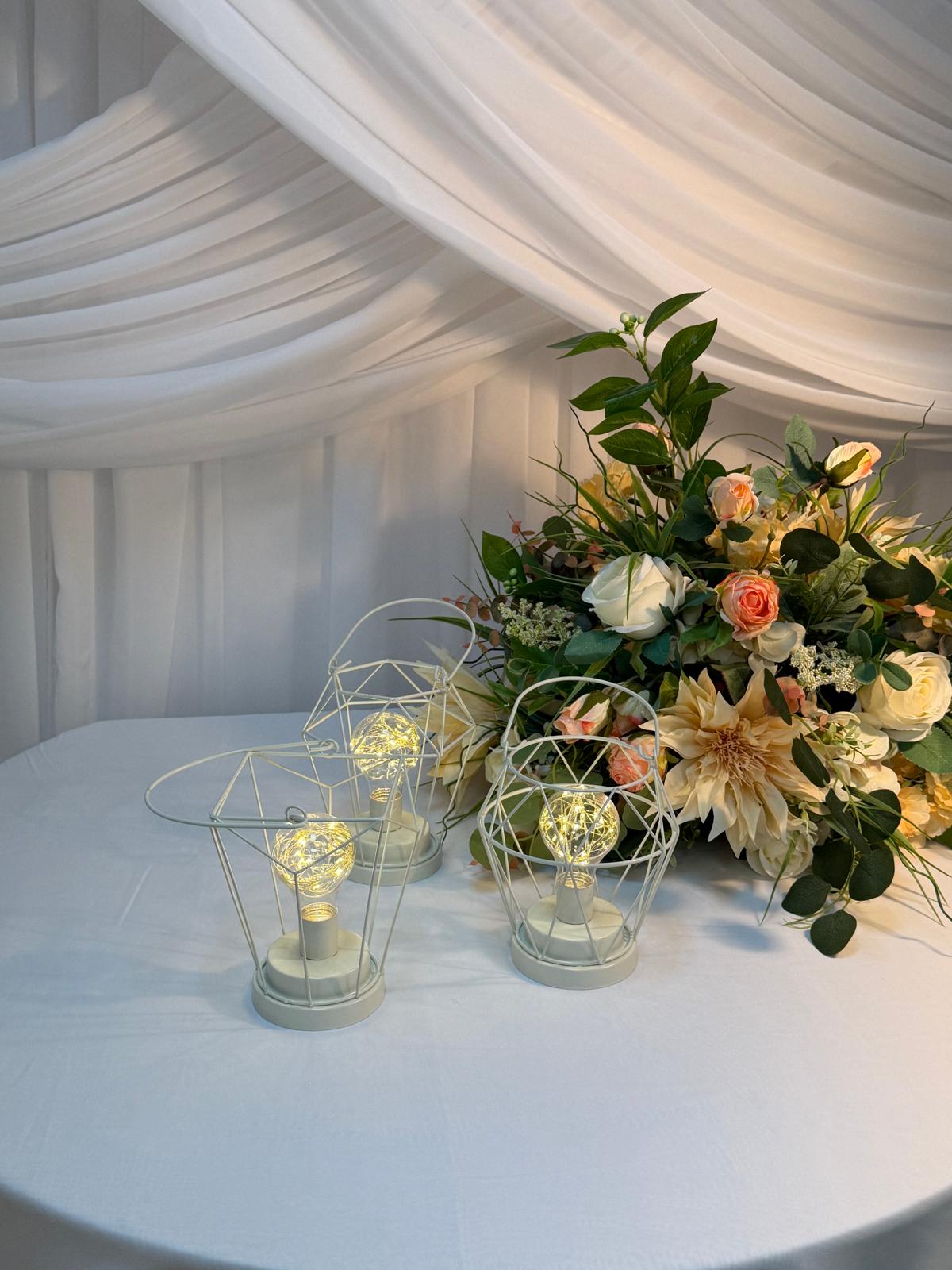 Lampa Metal Cu Baterii Patrat, Hexagon, Rotund