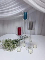 Vaza Sticla Transparenta Cilindru Cu Picior 40cm, 50cm, 60cm