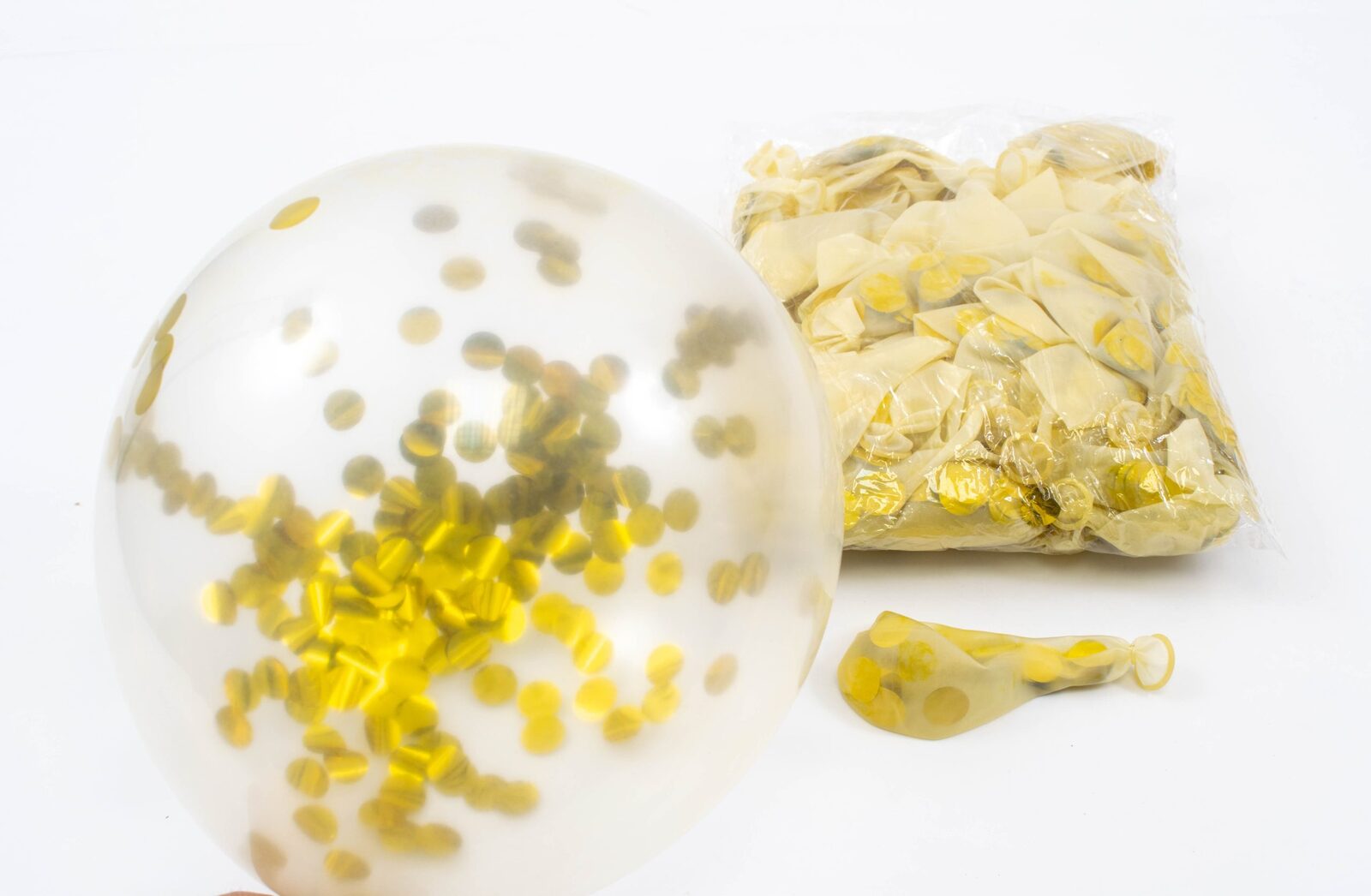 baloane-100set-12-cu-confetii-aurii