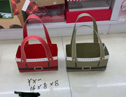 Cutii Carton Dreptunghiulara Cu Maner Craciun 10/set 16x8x8cm