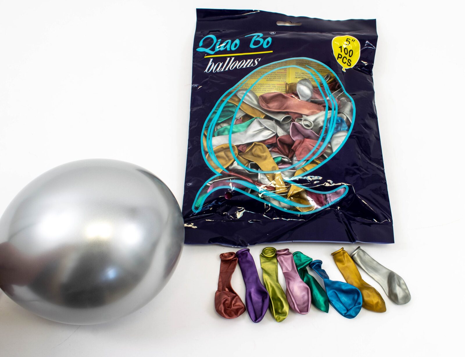 baloane-100set-5-12cm-mixt-cromat-color