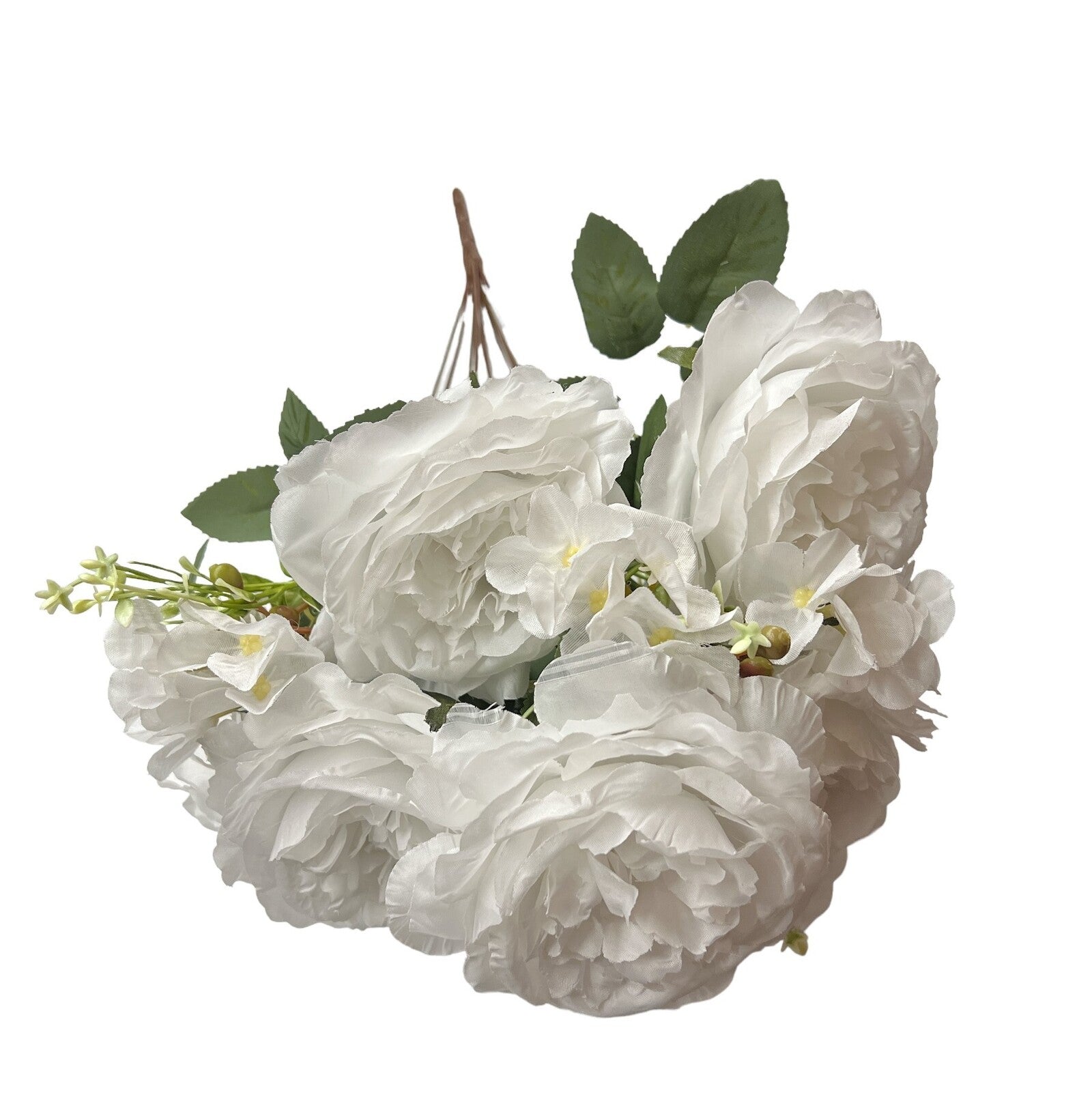 flori-artificiale-buchet-7-trandafiri-cu-4-hortensii-alb-pur