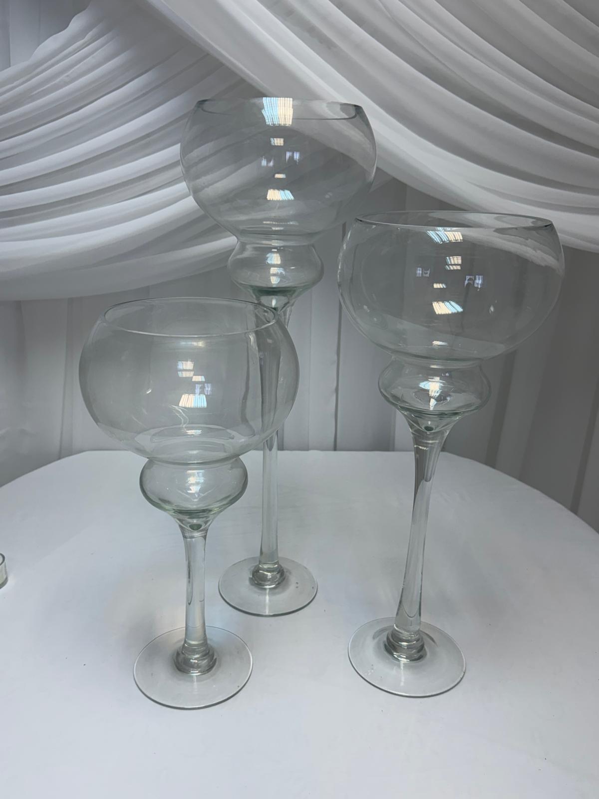 Vaza Sticla Transparenta Bol Acvariu Cu Picior 40cm, 50cm, 60cm