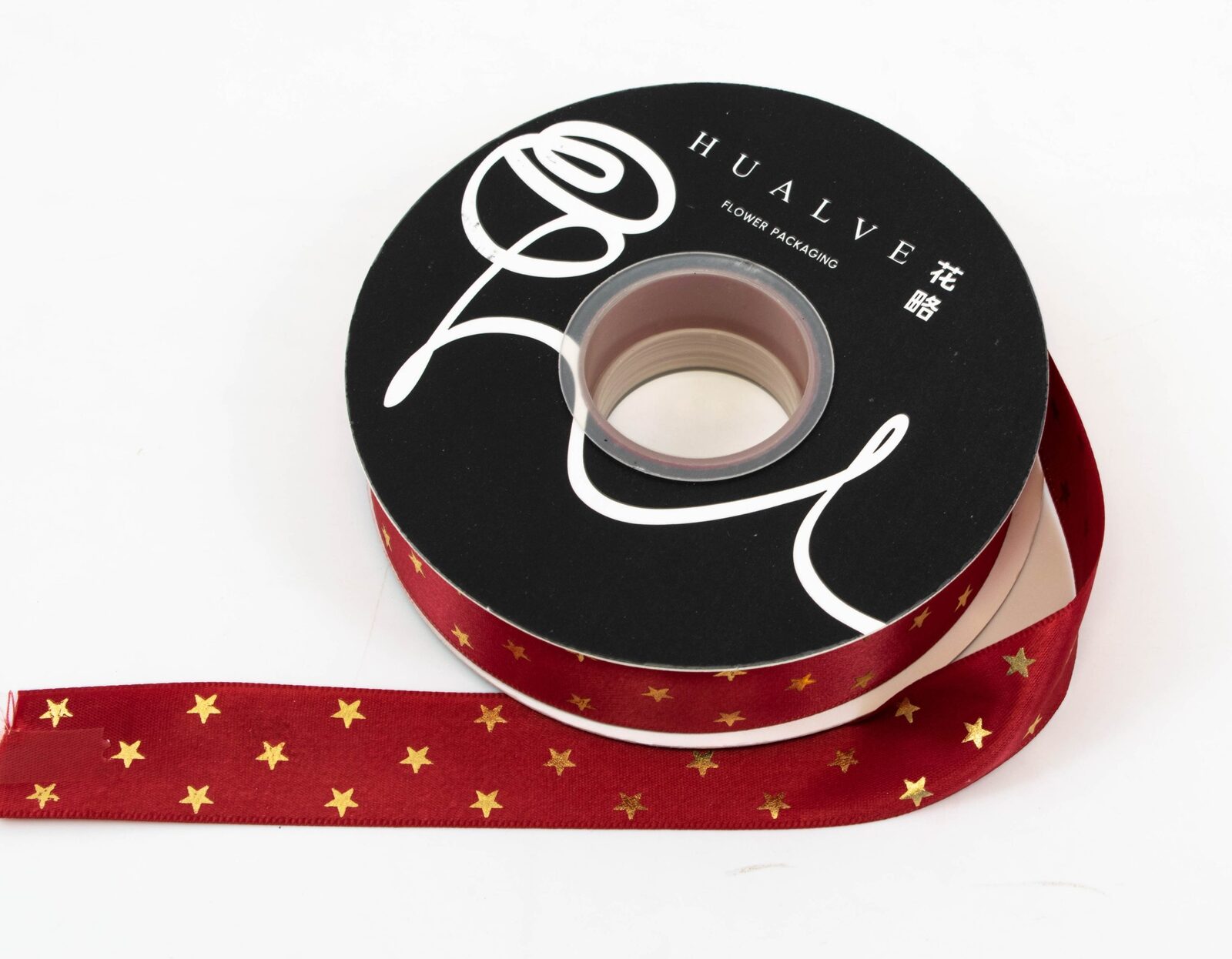 panglica-satin-25cm-41-metri-rosu-stelute-aurii