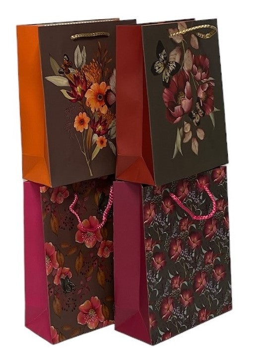 pungi-cadou-vertical-maro-flori-31x42x12cm-12set