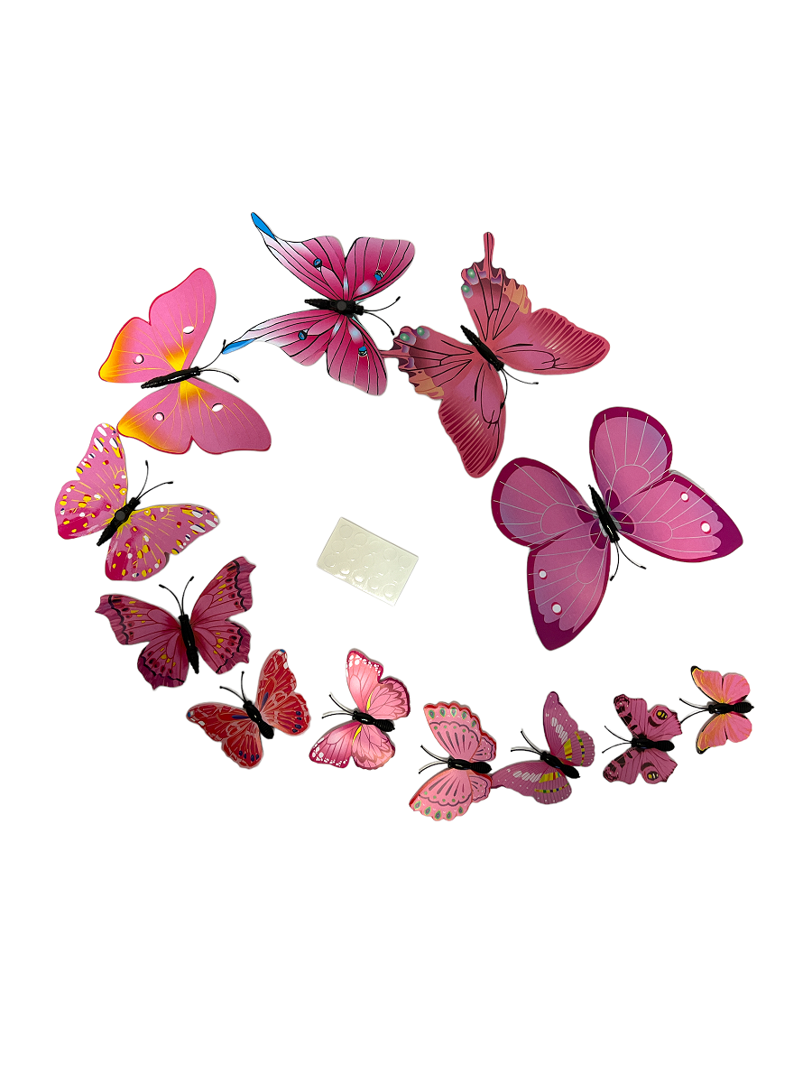 fluturi-plastic-magnet-12set-roz