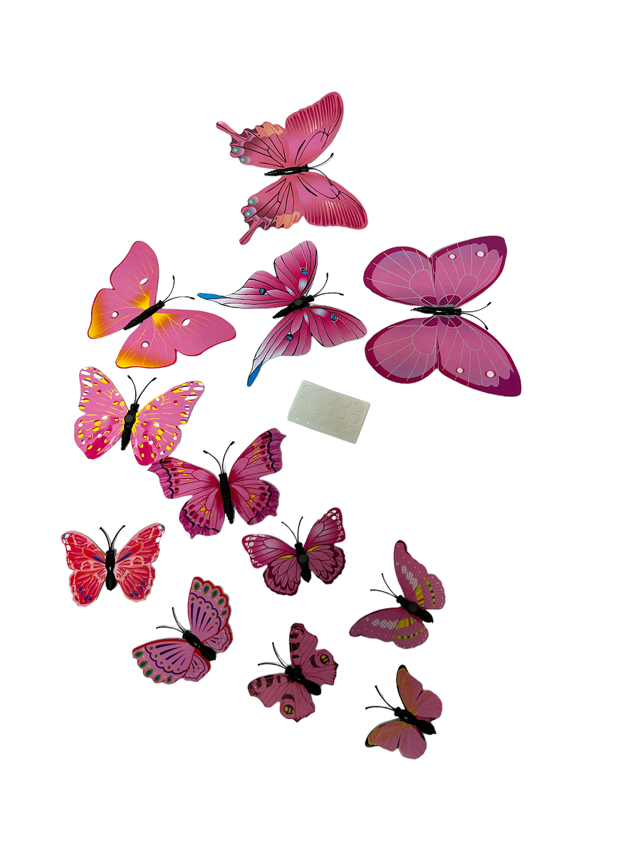 fluturi-plastic-magnet-12set-roz