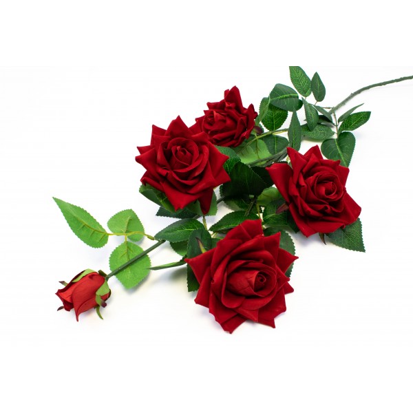 flori-artificiale-fir-trandafir-cu-5-flori-rosu