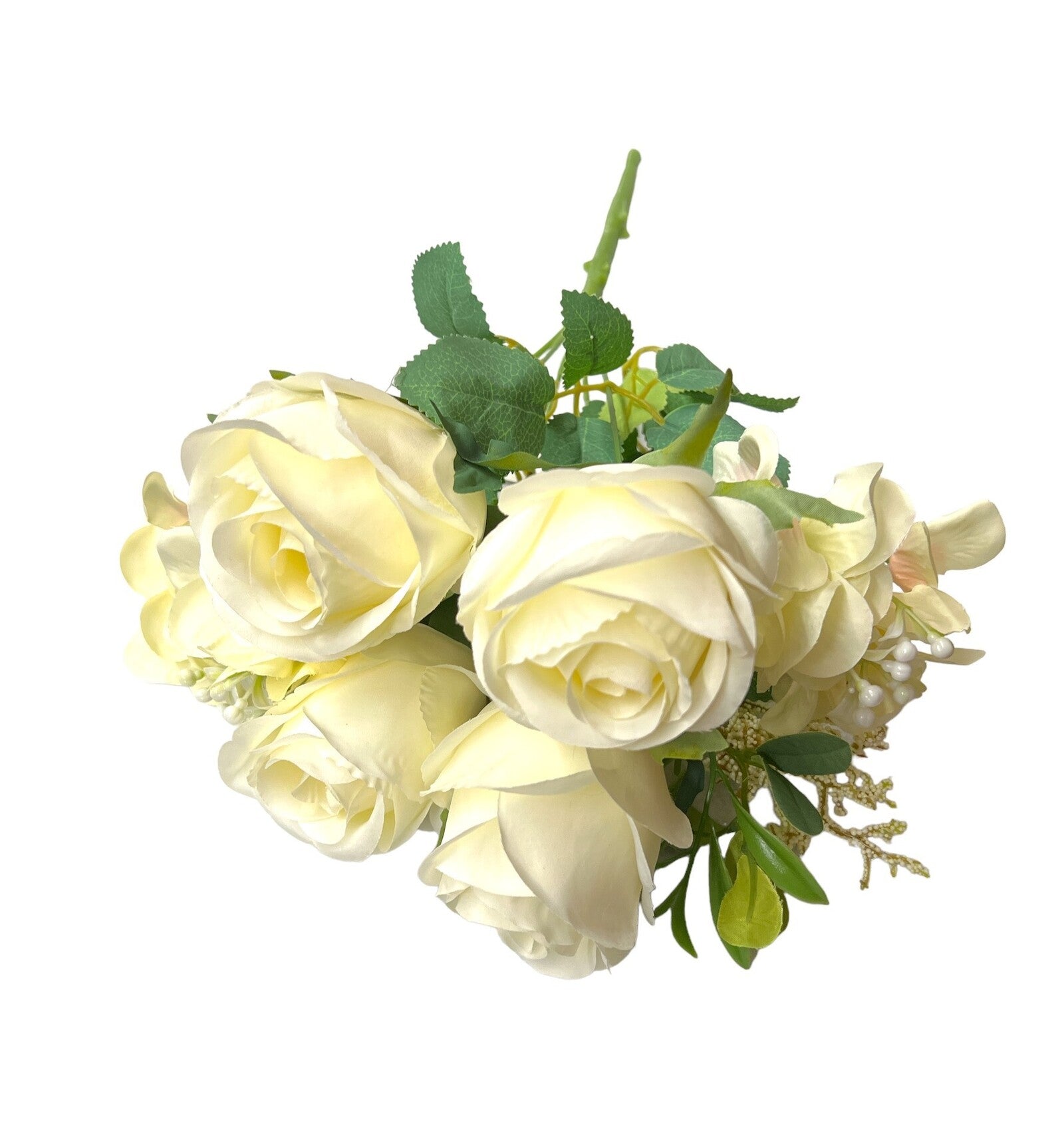 flori-artificiale-buchet-trandafiri-hortensii-crem-roz