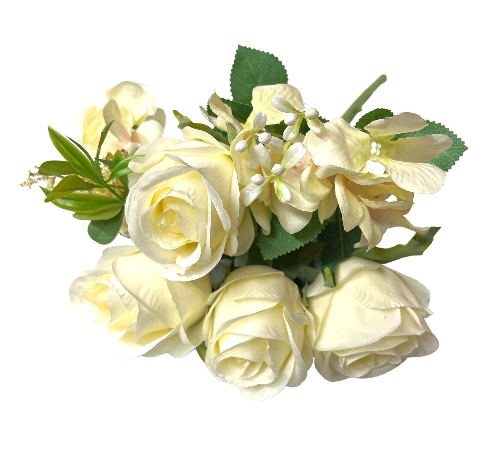 flori-artificiale-buchet-trandafiri-hortensii-crem-roz