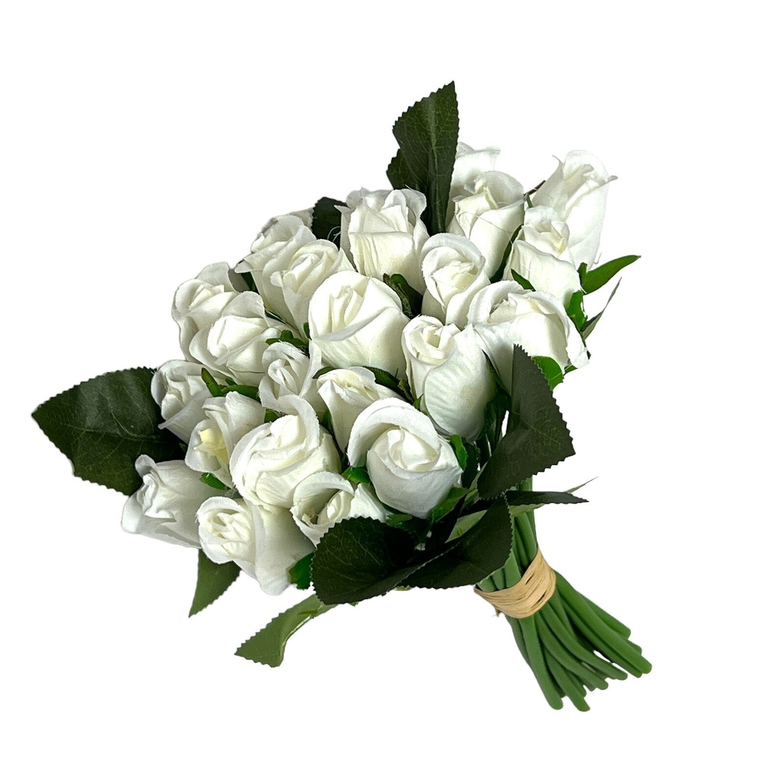 flori-artificiale-buchet-24-trandafiri-legati-alb