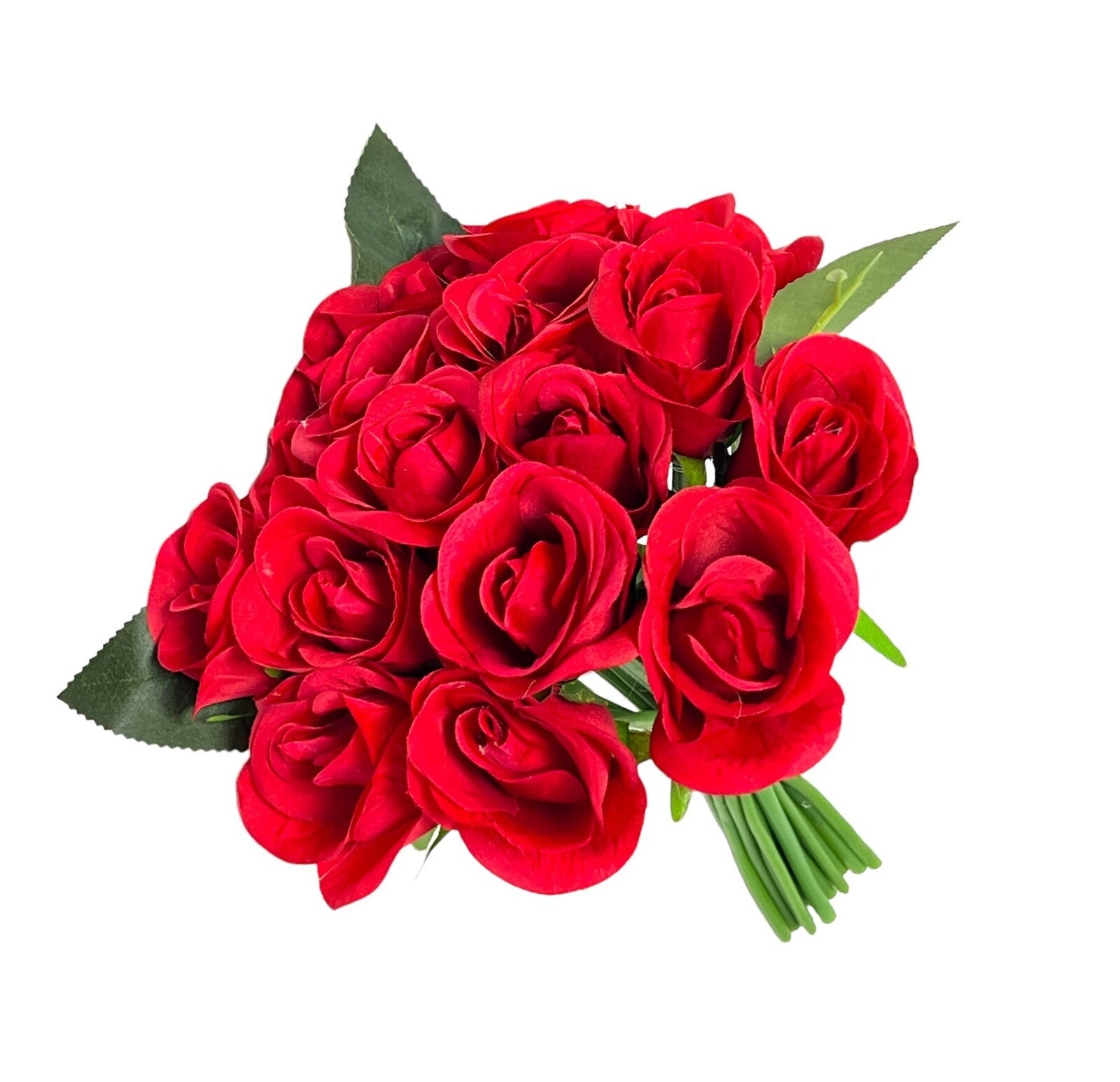 flori-artificiale-buchet-16-trandafiri-legati-rosu