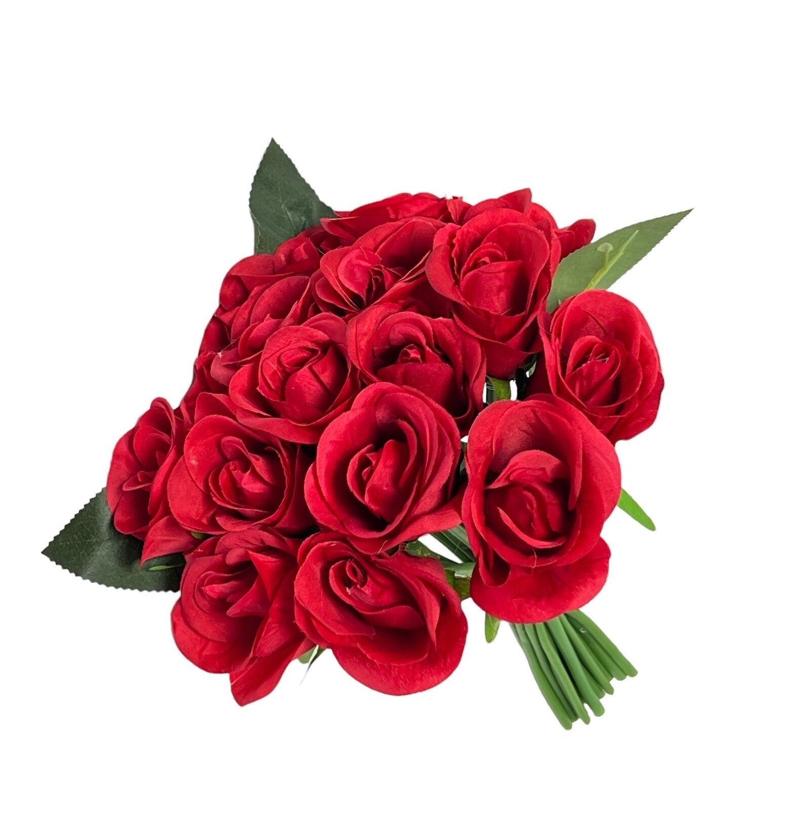 flori-artificiale-buchet-16-trandafiri-legati-rosu
