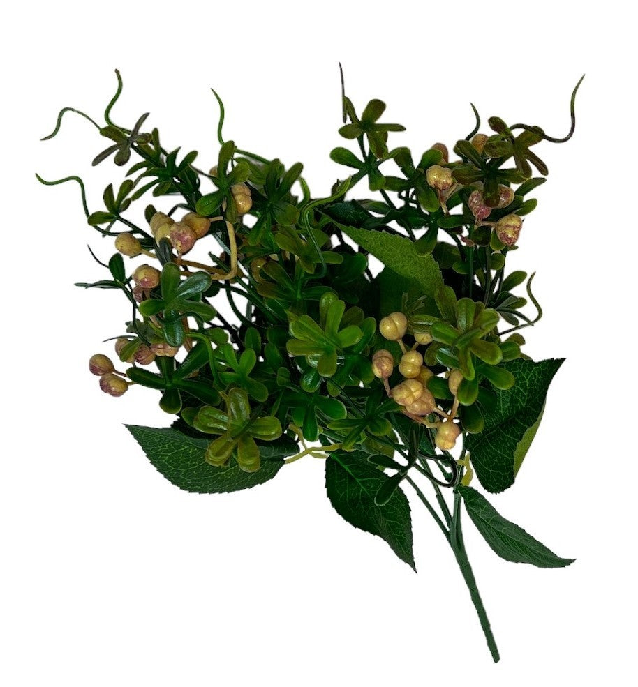 flori-artificiale-buchet-frunze-cu-inimioare-bej-2set