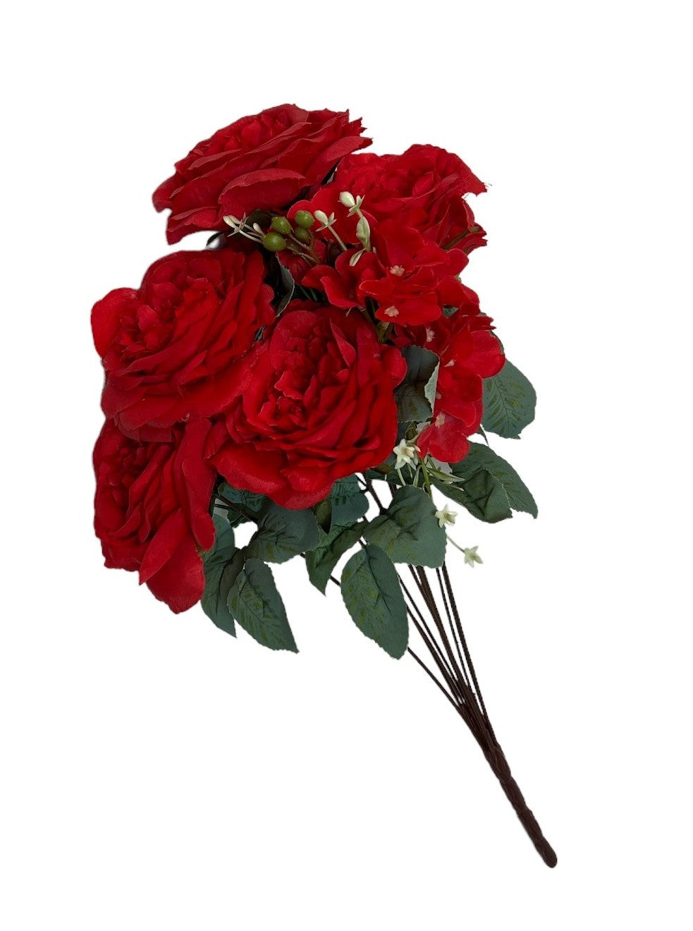 flori-artificiale-buchet-7-trandafiri-cu-4-hortensii-rosu