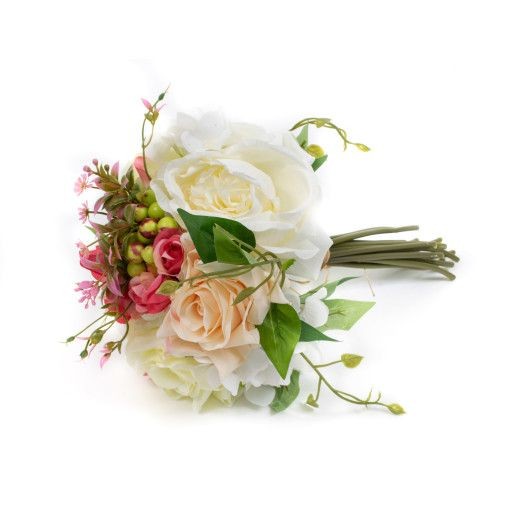 flori-artificiale-buchet-trandafiri-cu-bobite-verzi-mari