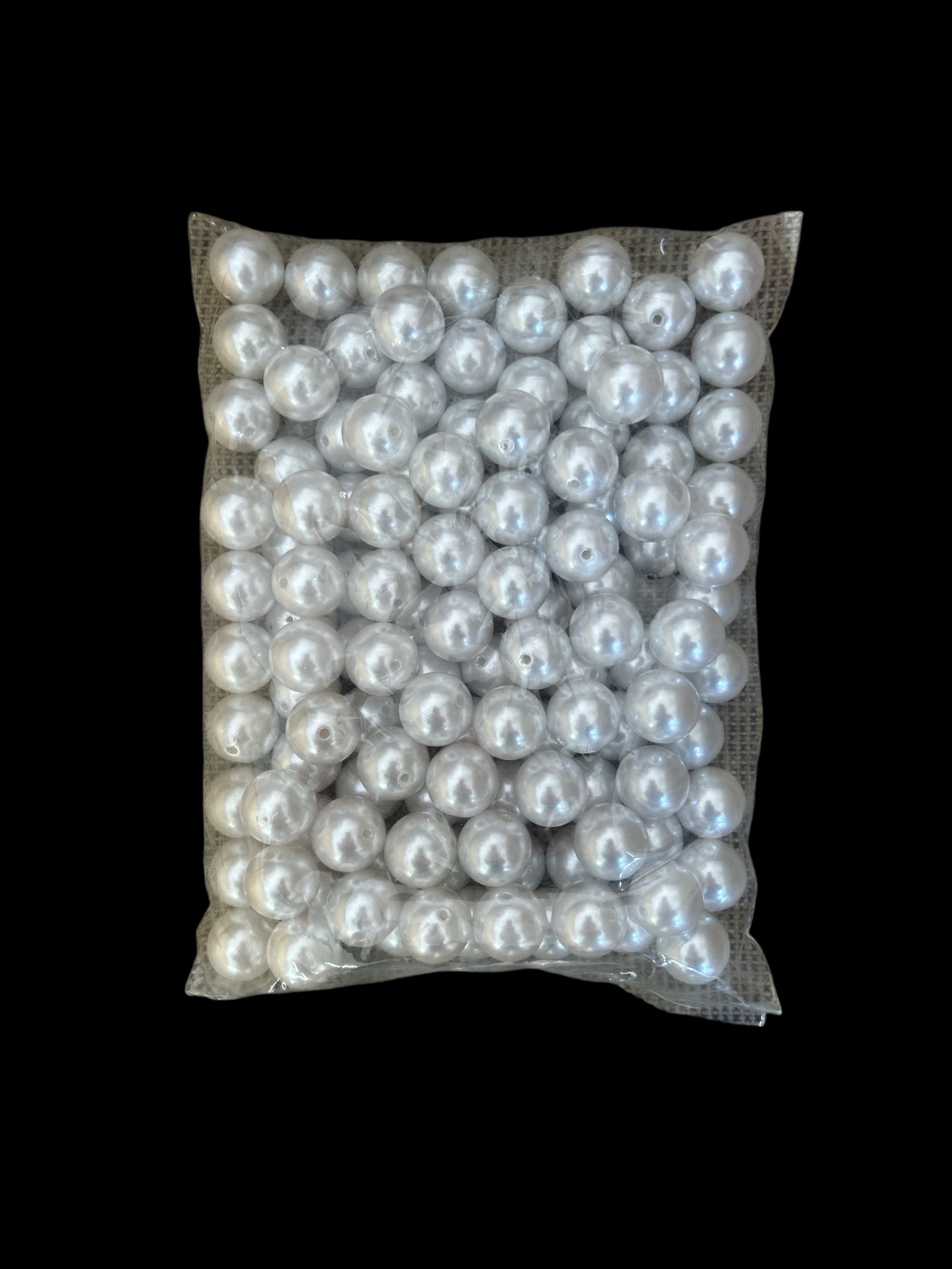 Margele Plastic Gaurite Perla Intregi 18mm/500g