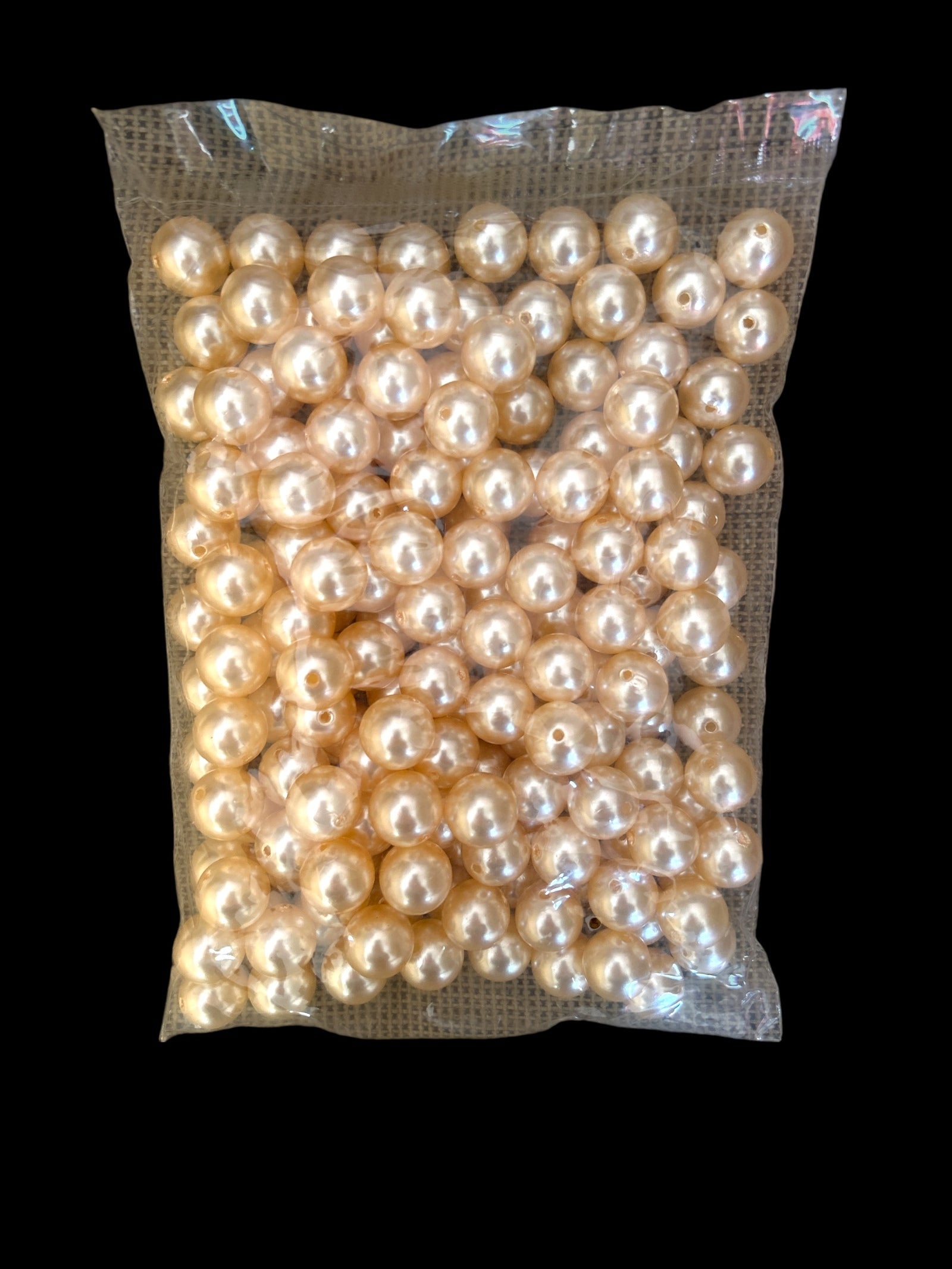 Margele Plastic Gaurite Perla Intregi 18mm/500g