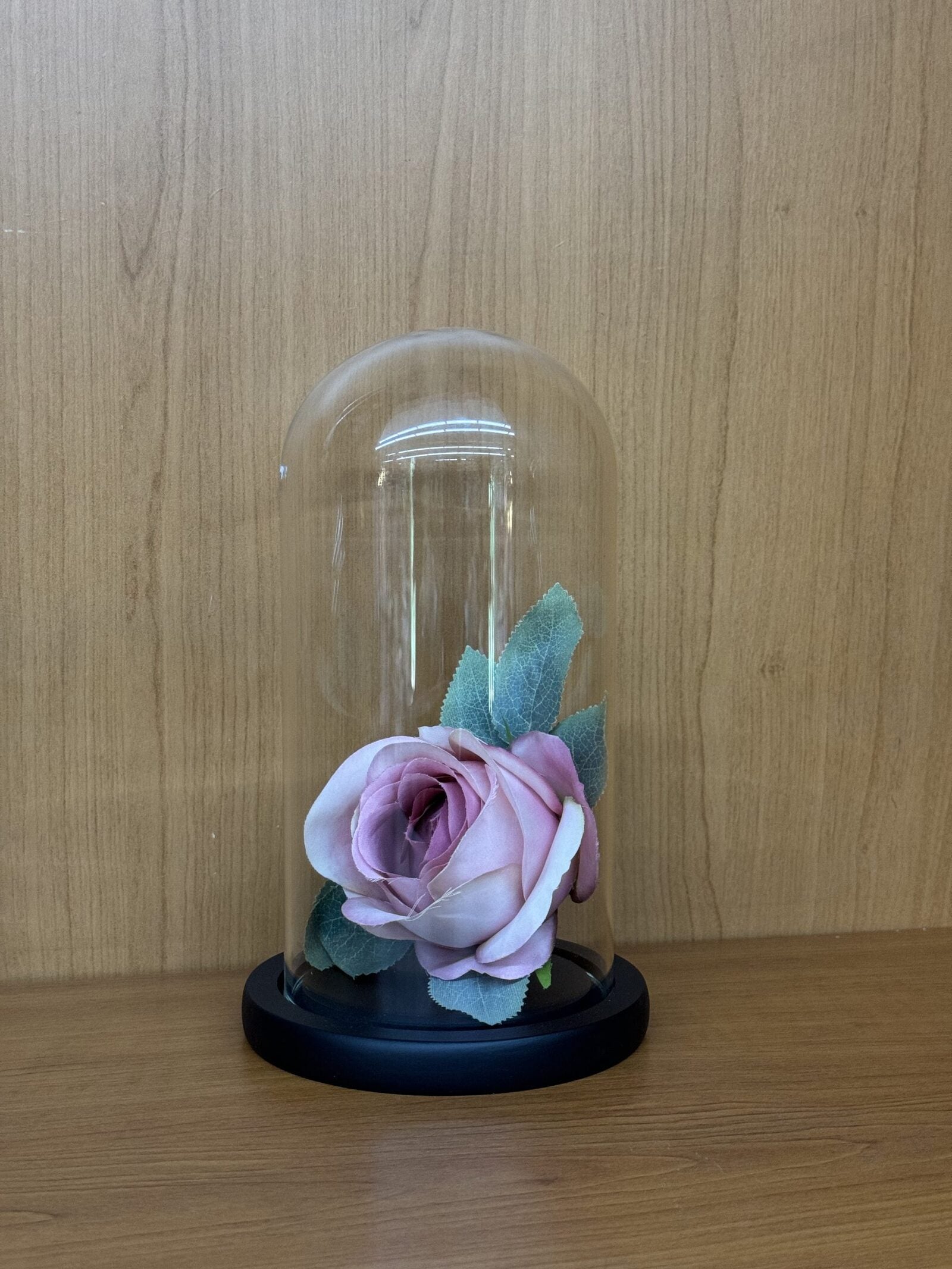 Cupole Sticla Suport Lemn Negru ⌀10cm