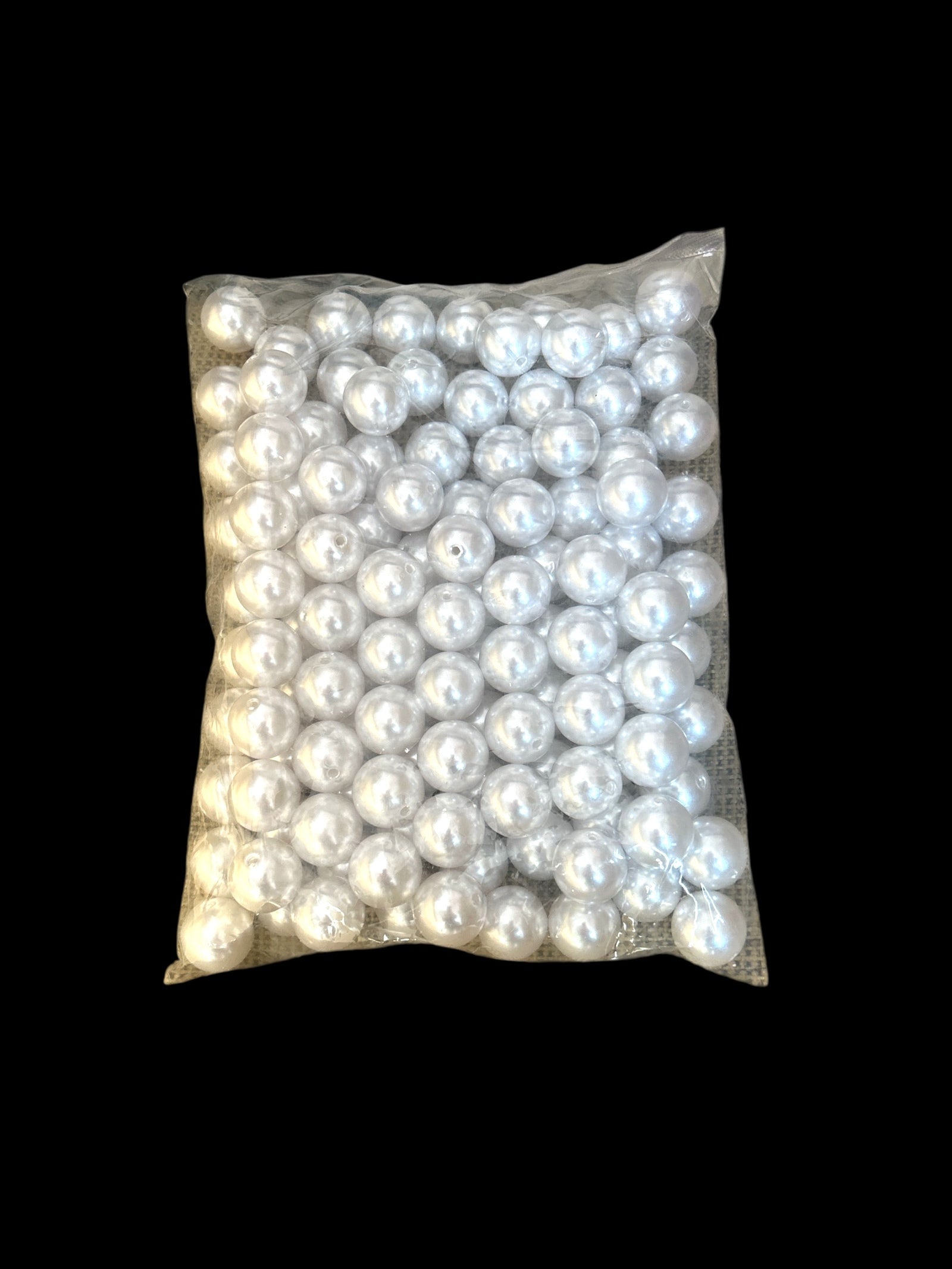 Margele Plastic Gaurite Perla Intregi 20mm/500g