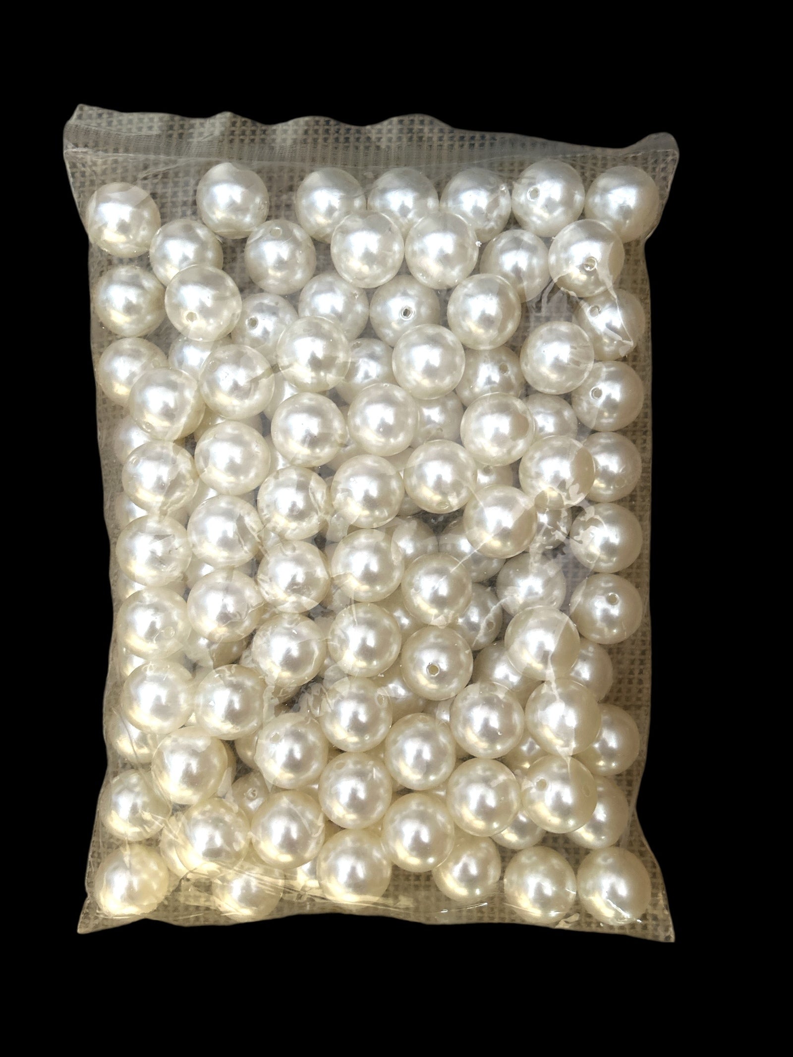 Margele Plastic Gaurite Perla Intregi 20mm/500g