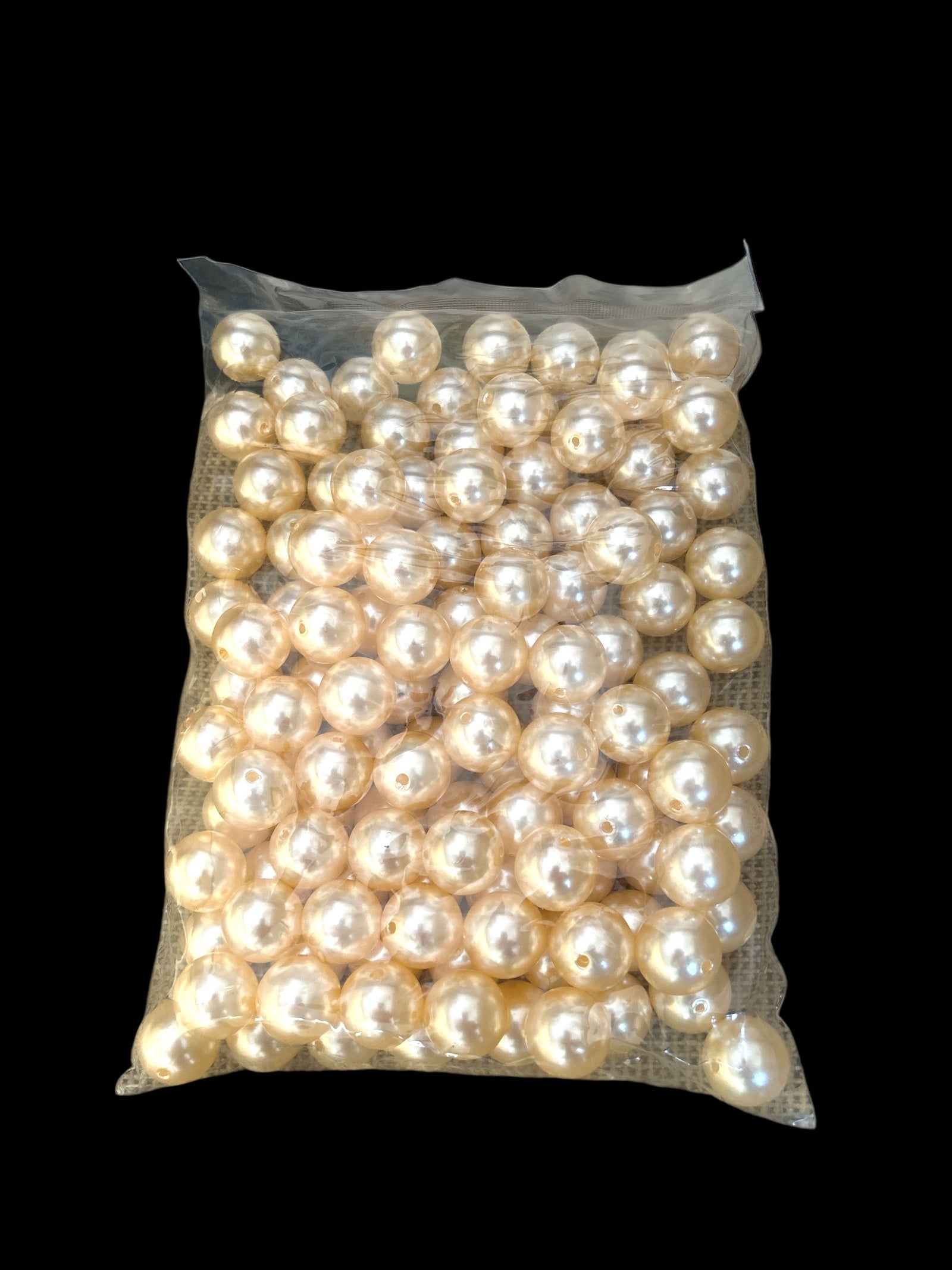 Margele Plastic Gaurite Perla Intregi 20mm/500g