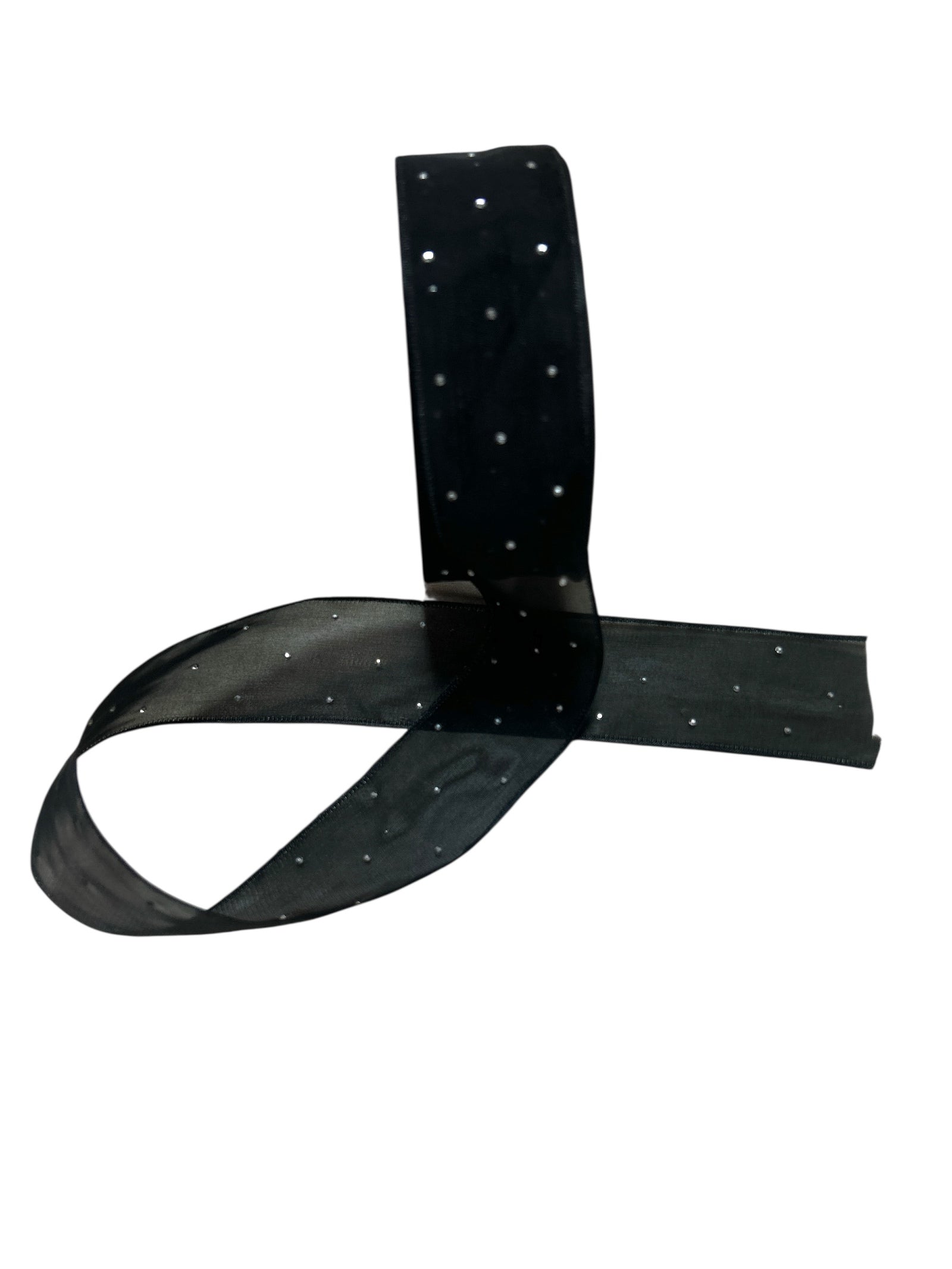 Panglica Matase Cu Strasuri 4cm-18,2metri