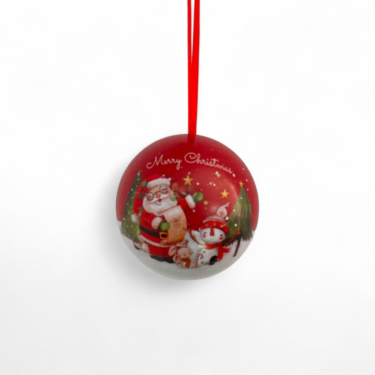 Glob Brad Craciun Decoratiune Cutie Metalica In Forma De Glob 7cm