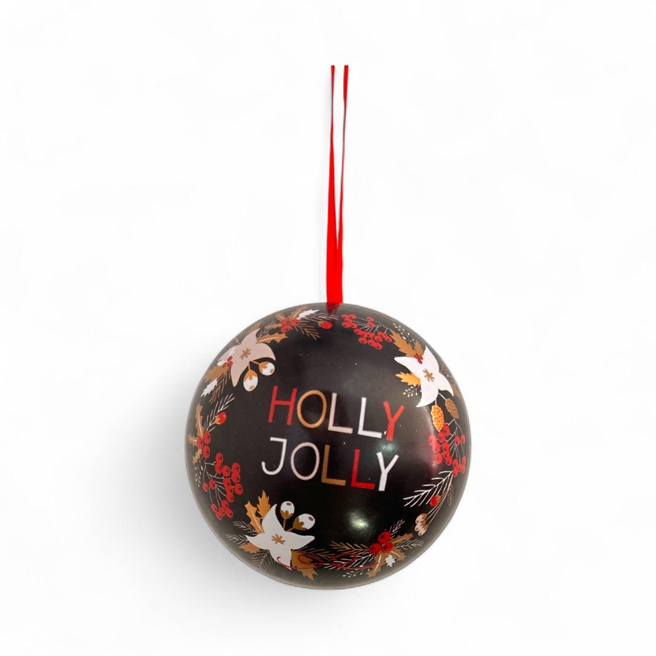 Glob Brad Craciun Decoratiune Cutie Metalica In Forma De Glob 7cm