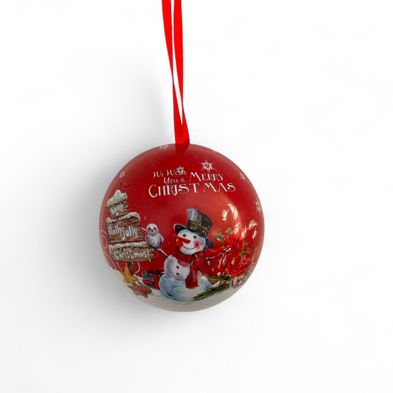 Glob Brad Craciun Decoratiune Cutie Metalica In Forma De Glob 7cm