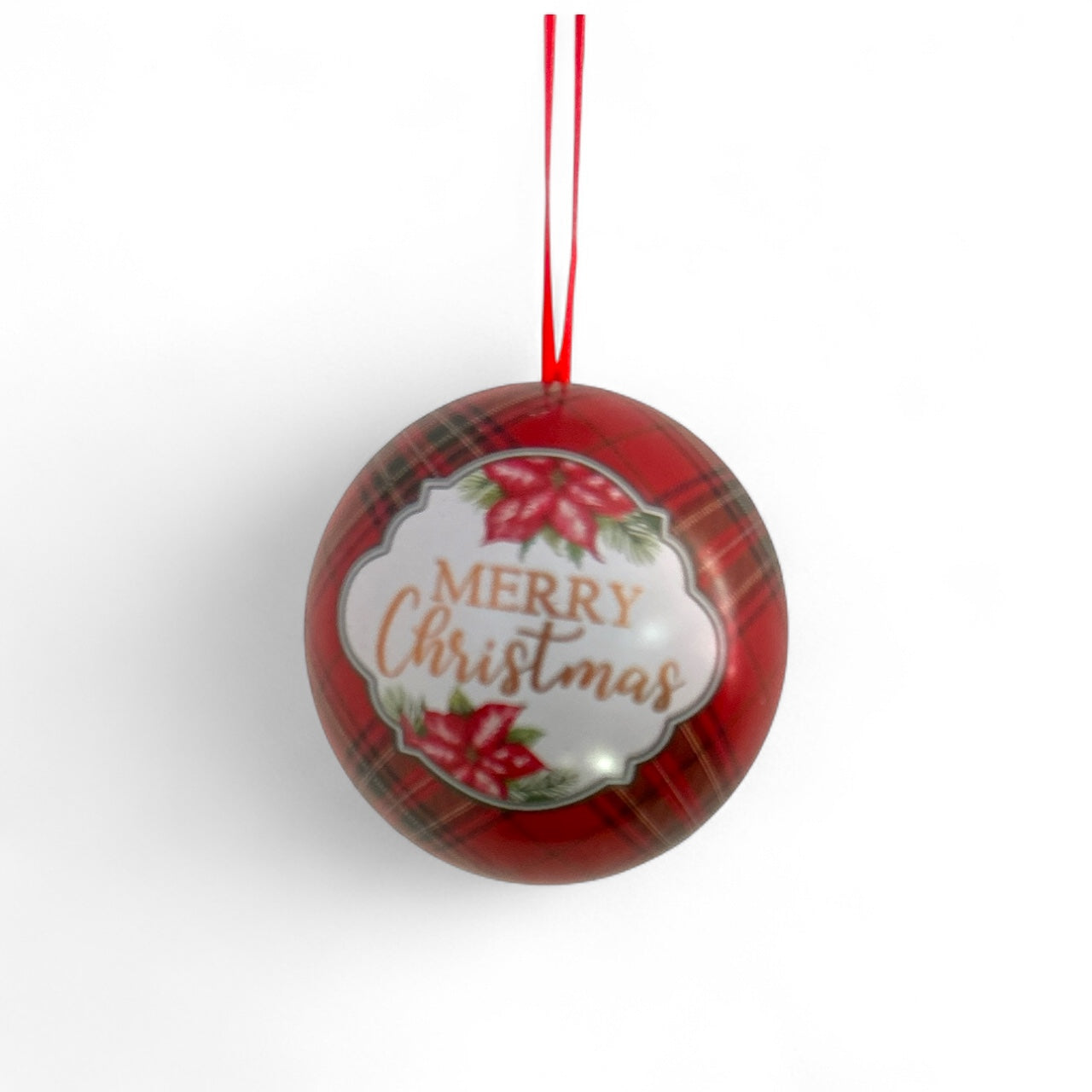 Glob Brad Craciun Decoratiune Cutie Metalica In Forma De Glob 8 cm