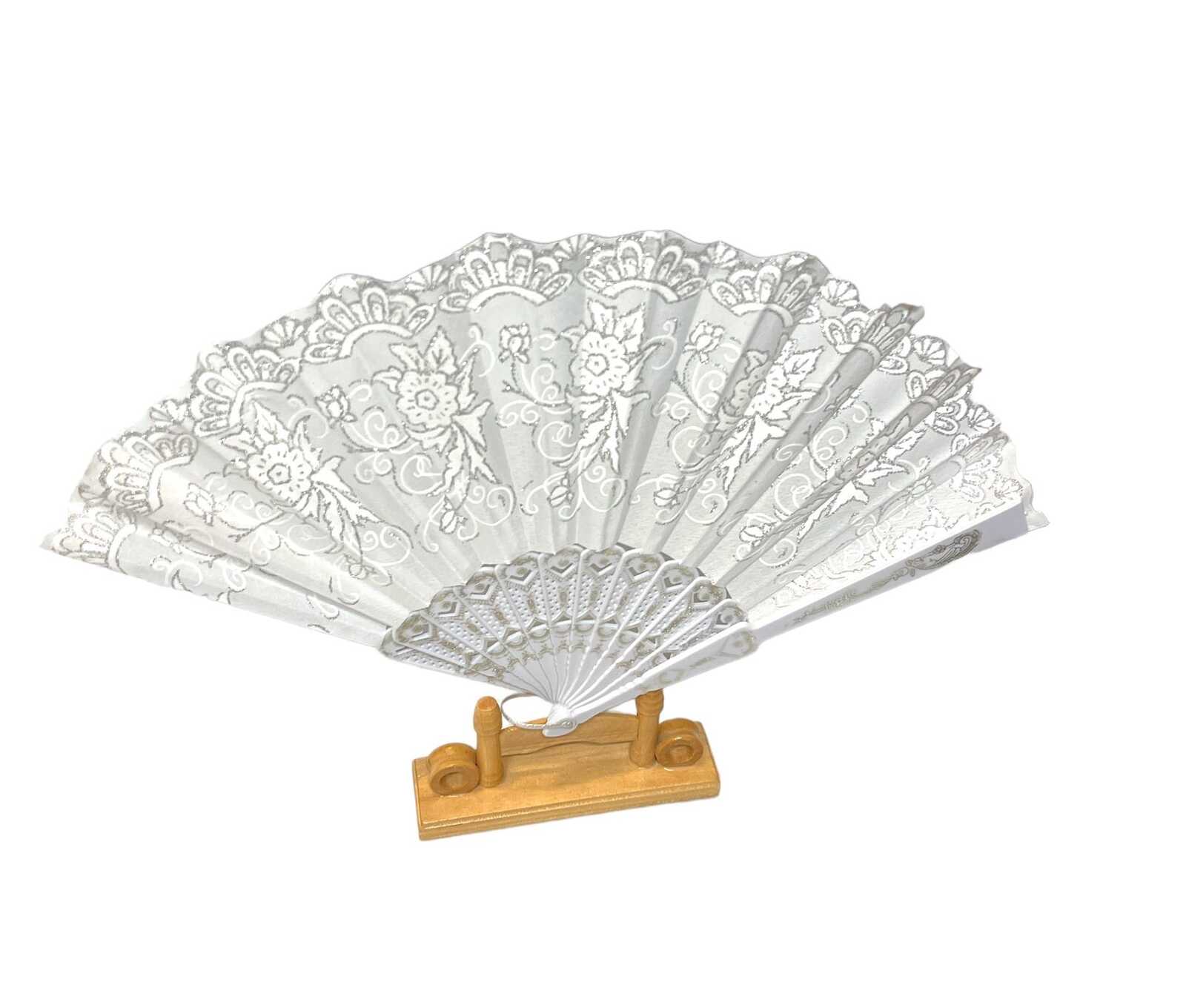 marturie-evantai-plastic-cu-textil-alb-cu-sclipici