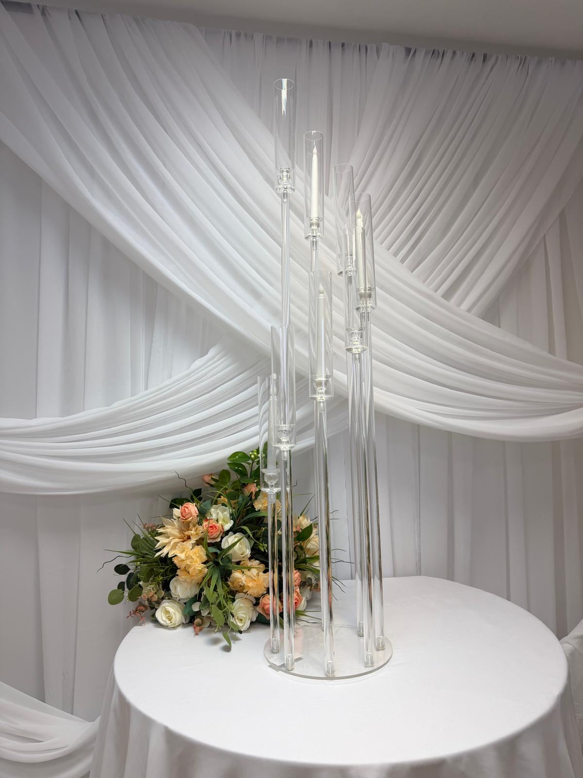 Suport Acrilic Transparent Pentru 8 Lumanari H130cm