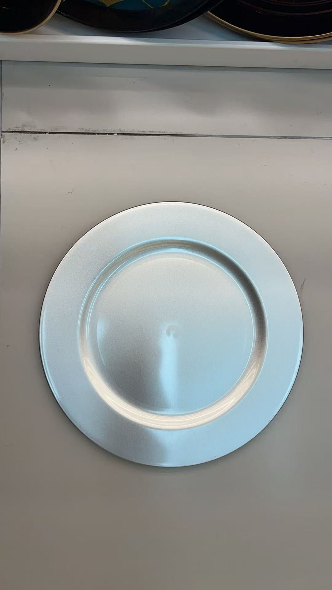 Platou Pentru Servire Din Plastic Argintiu Simplu