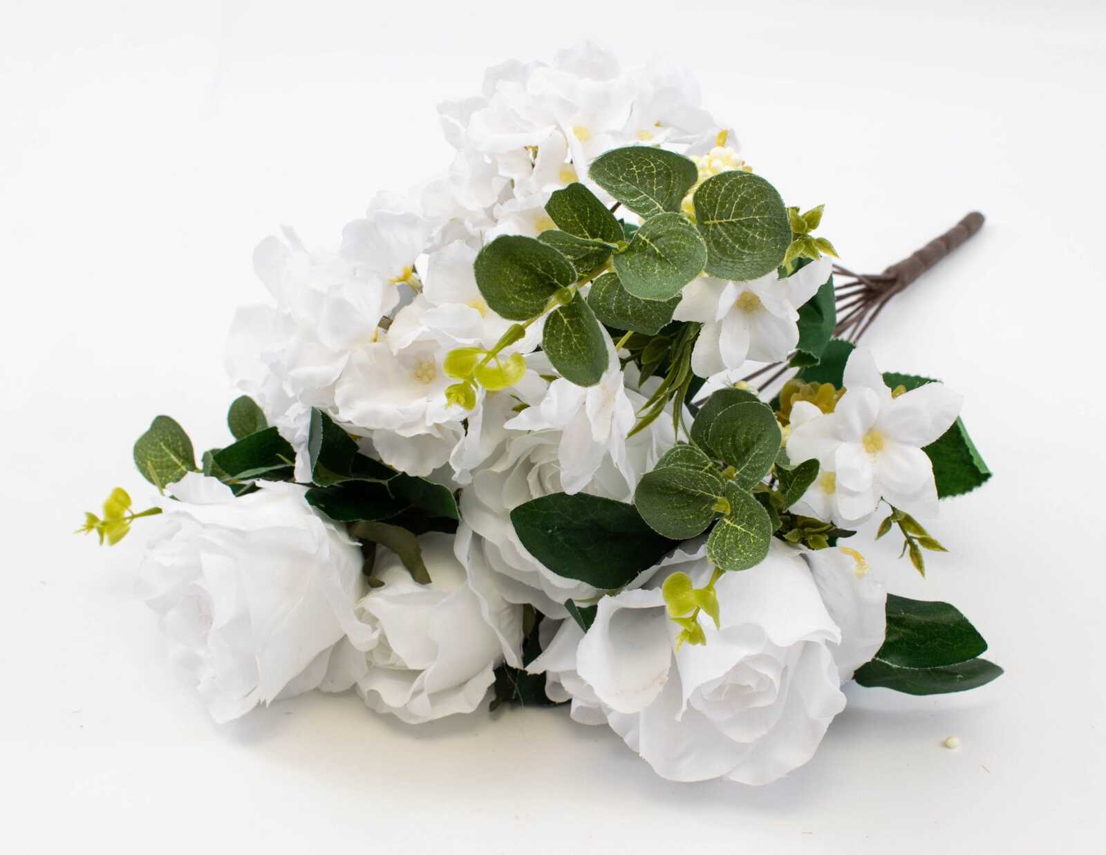 flori-artificiale-buchet-6-trandafiri-cu-2hortensii-3-flori-alb