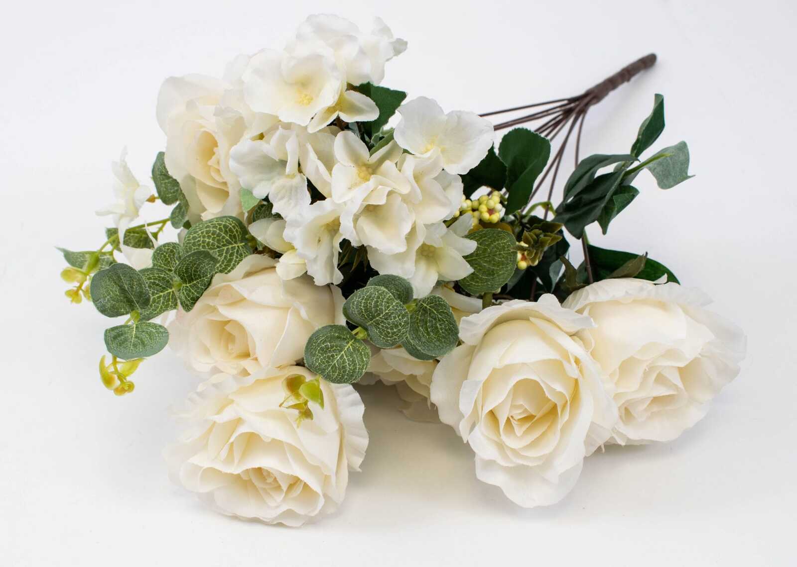 flori-artificiale-buchet-6-trandafiri-cu-2-hortensie-si-3fire-flori-crem