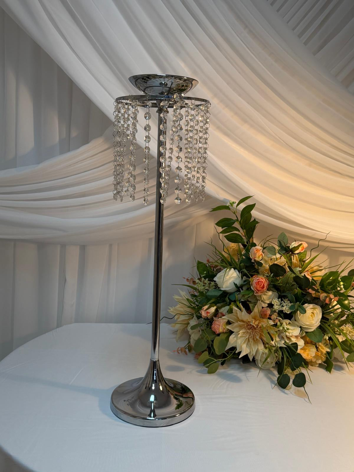 Suport Aranjamente Florale Metal Argintiu 70cm