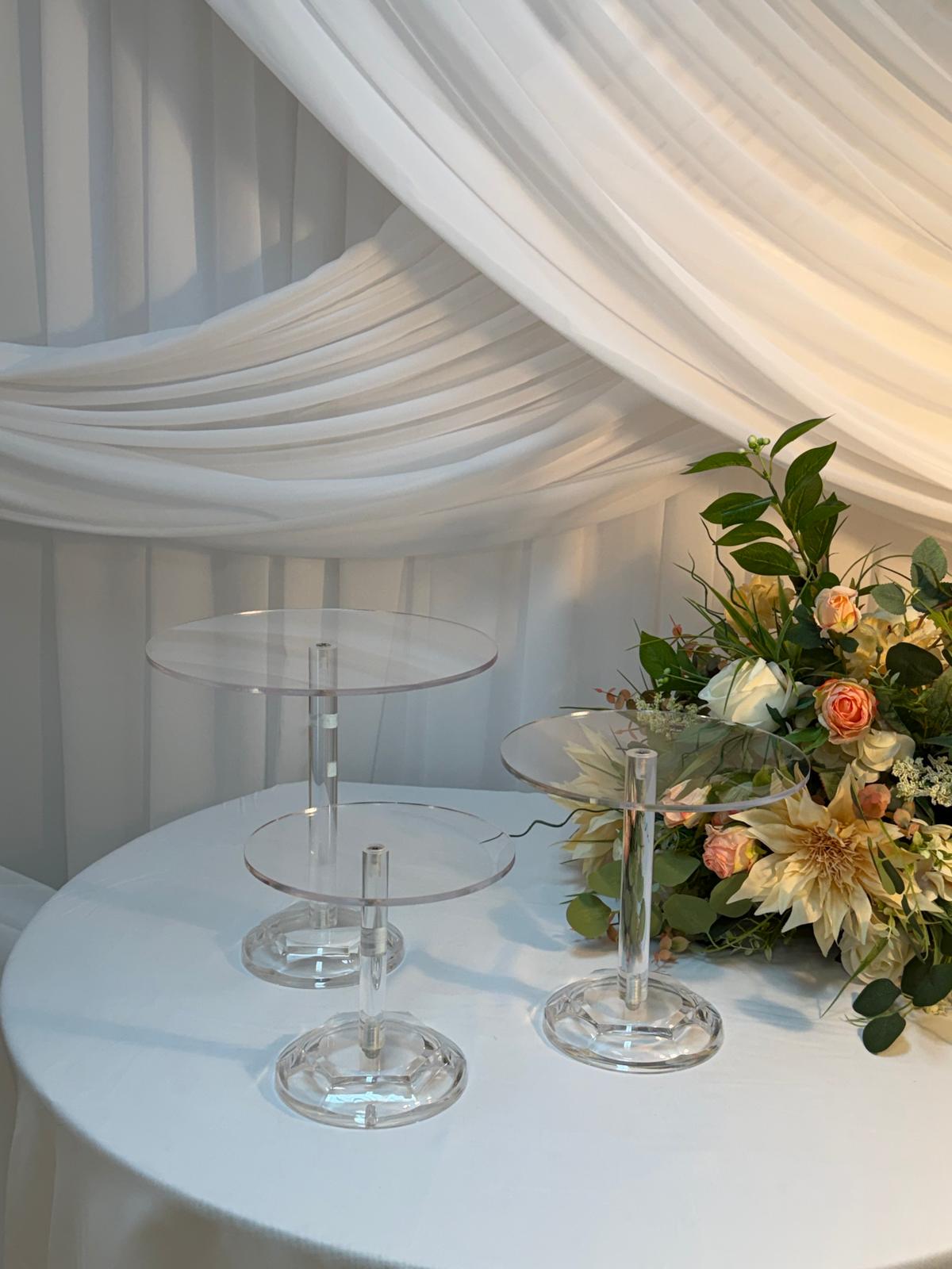 Platou Acril Pentru Prajituri 3/set