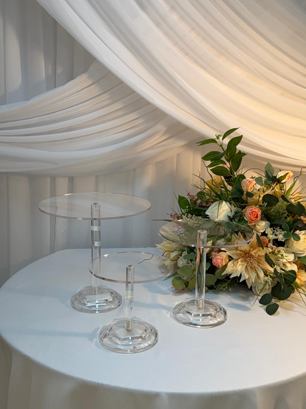 Platou Acril Pentru Prajituri 3/set