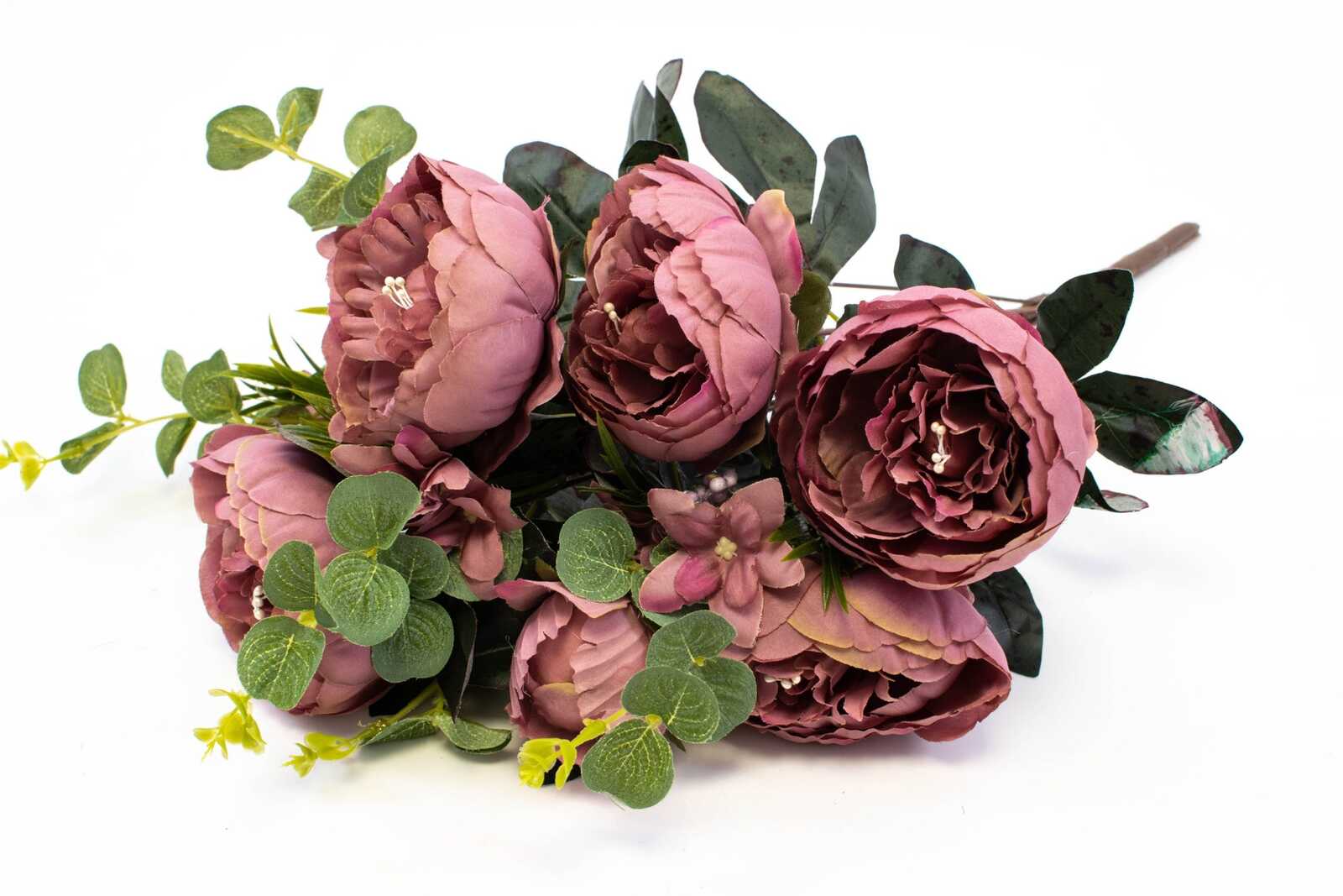 flori-artificiale-buchet-5-bujori-1-boboc-5-eucalipt-mov-prafuit