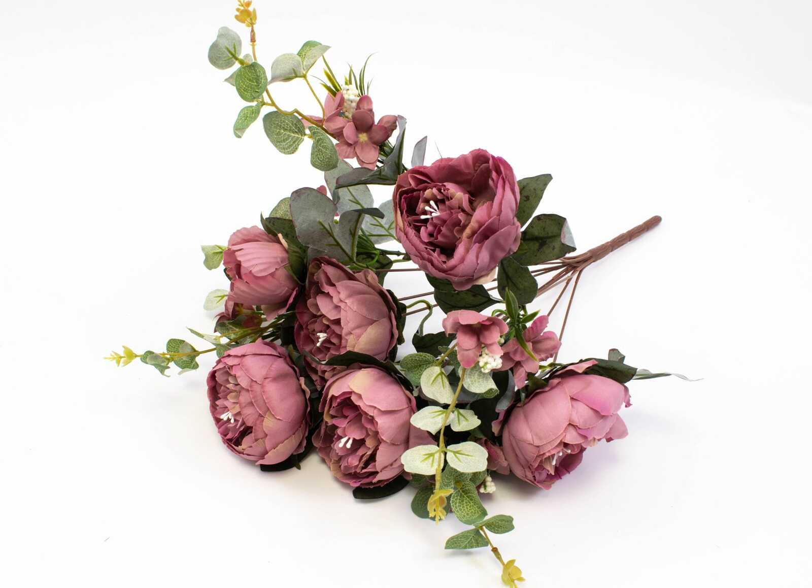 flori-artificiale-buchet-5-bujori-1-boboc-5-eucalipt-mov-prafuit