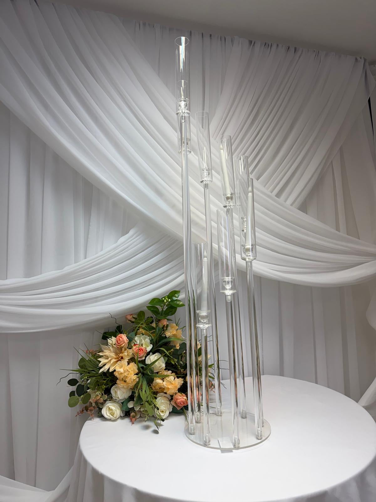 Suport Acrilic Transparent Pentru 8 Lumanari H130cm