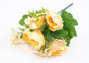 flori-artificial-buchet-bujori-cu-flori-galben