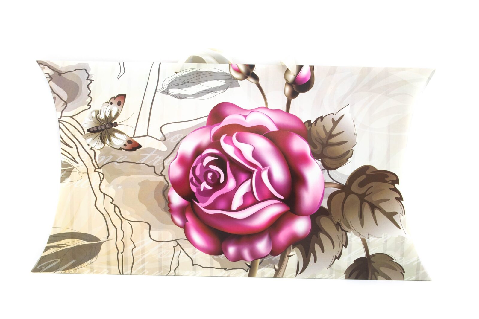 pungi-cadou-in-forma-de-pernuta-bej-trandafir-mov-12set