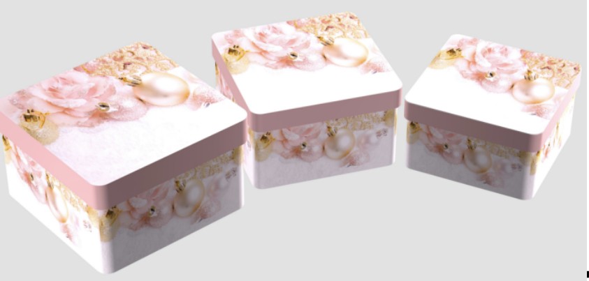 cutie-carton-patrata-roz-craciun-3set