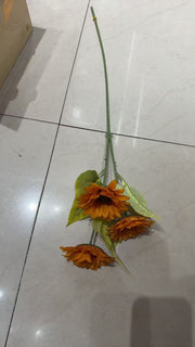 Flori Artificiale Floarea Soarelui Cu 3 Flori Aramiu