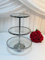 Platou Metal Pentru Prajituri Cu 3 Etaje Argintiu